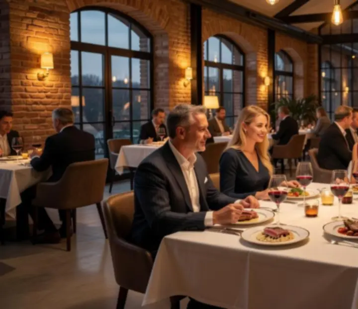 Večernja večera u Seafarers casino restoranu s toplom rasvjetom i modernim ambijentom.